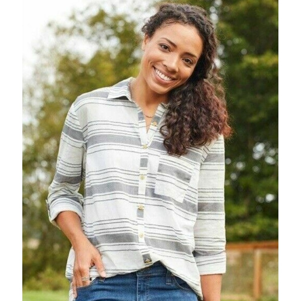 Matilda Jane/Joanna Gaines Striped Roll Tab Sleeve Top